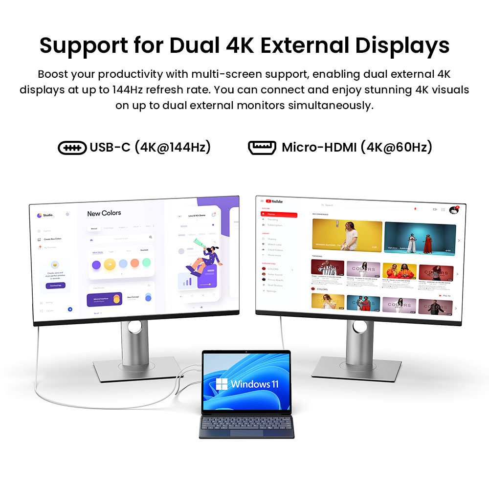 Refurbished CHUWI Hi10 Max Laptop (without Keyboard), Intel N150, 12.96 inch 2880*1920 IPS Touchscreen, 12GB LPDDR5 RAM 512 SSD, USB-C+Micro HDMI 4K Dual Screen Display, WiFi6, 8MP+5MP Camera, 2*Full-featured Type-C, 1*USB3.2, 1*Audio Jack