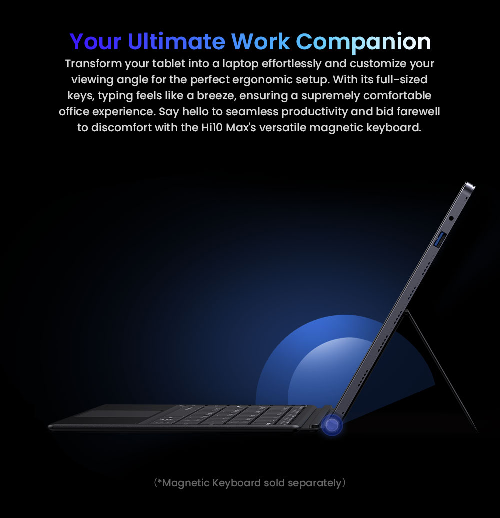 Refurbished CHUWI Hi10 Max Laptop (without Keyboard), Intel N150, 12.96 inch 2880*1920 IPS Touchscreen, 12GB LPDDR5 RAM 512 SSD, USB-C+Micro HDMI 4K Dual Screen Display, WiFi6, 8MP+5MP Camera, 2*Full-featured Type-C, 1*USB3.2, 1*Audio Jack