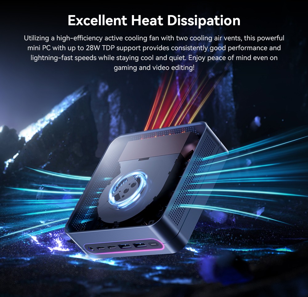CHUWI LarkBox S Mini PC, Intel Core I3-1220P 10 jadier Max 4.4GHz, 16GB RAM 512GB SSD, plnohodnotný trojitý displej Type-C + 2*HDMI 4K, WiFi 5 Bluetooth 5.1, 1*USB3.2 Type-C, 2*USB3.2 Type-A, 2*USB2.0, 1*Audio Jack, 1*RJ45