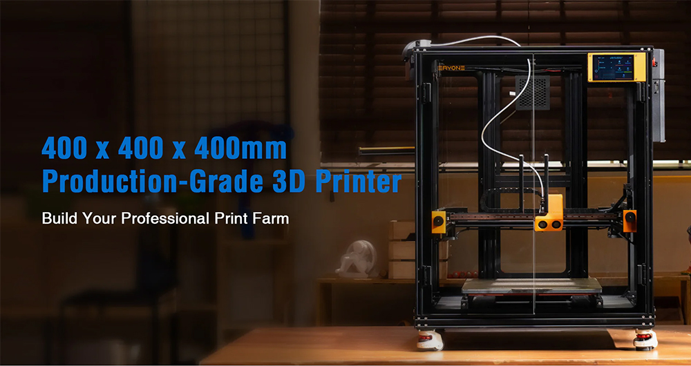 ERYONE ThinkerX400 FDM 3D Printer, 0.1-0.3 mm presnosť tlače, vysoká rýchlosť 500 mm/s, automatické vyrovnávanie mriežky s 25 bodmi - zástrčka EÚ