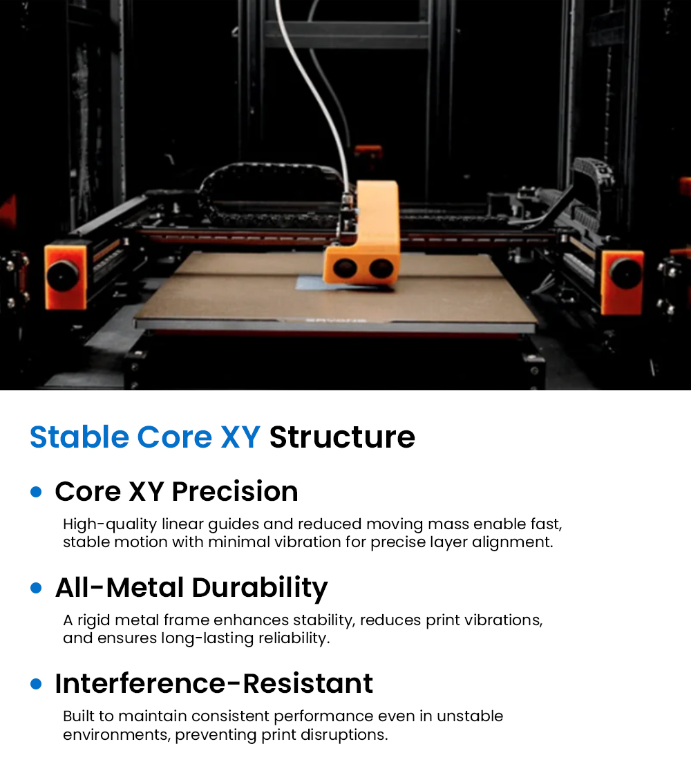 ERYONE ThinkerX400 FDM 3D Printer, 0.1-0.Presnosť tlače 3 mm, vysoká rýchlosť 500 mm/s, automatické vyrovnávanie mriežky s 25 bodmi - zástrčka EÚ