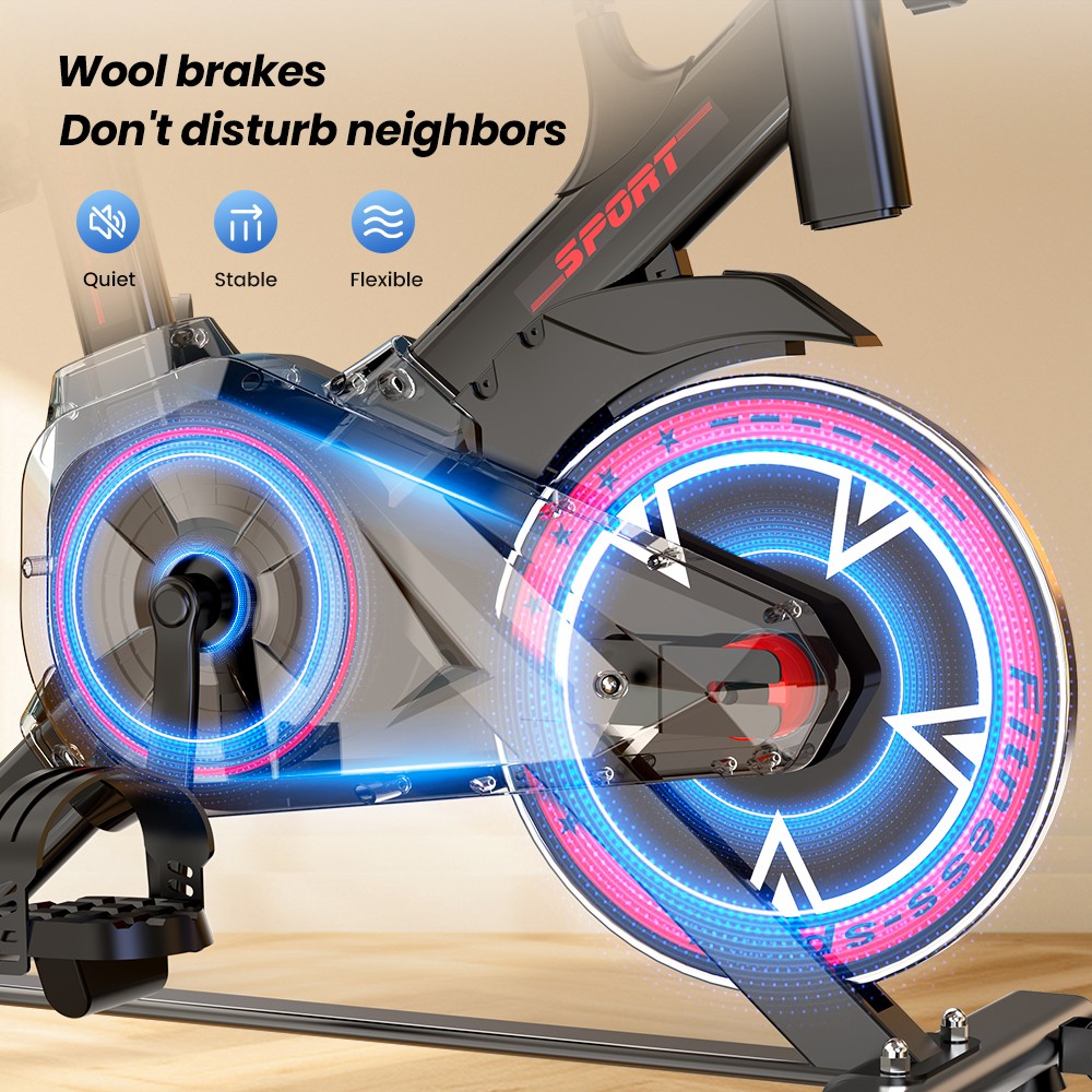 Formill QK101 Indoor Exercise Bike, Silent Belt Drive, Adjustable Resistance, LCD Display, Max Load 120kg, Family Fitness