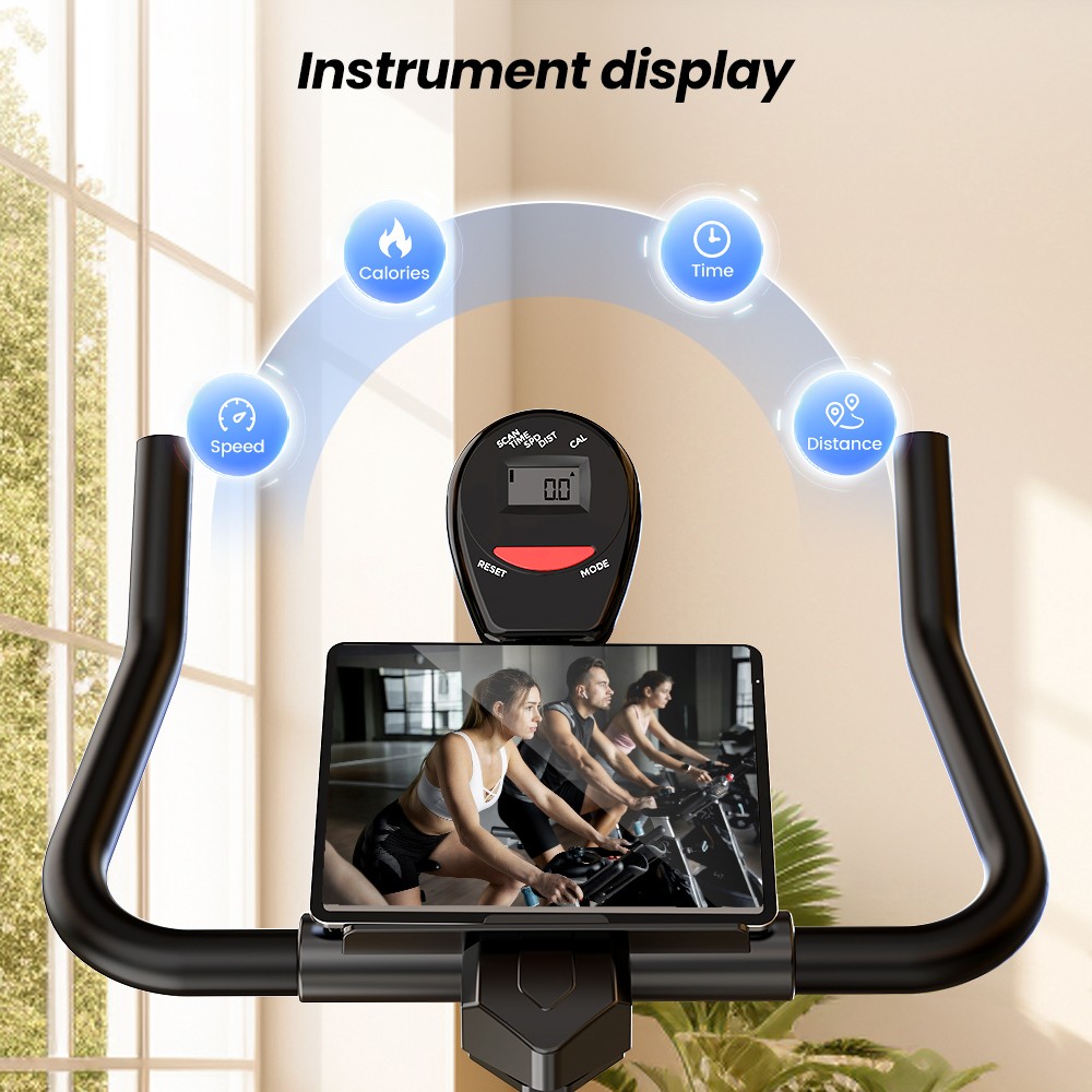 Formill QK101 Indoor Exercise Bike, Silent Belt Drive, Adjustable Resistance, LCD Display, Max Load 120kg, Family Fitness