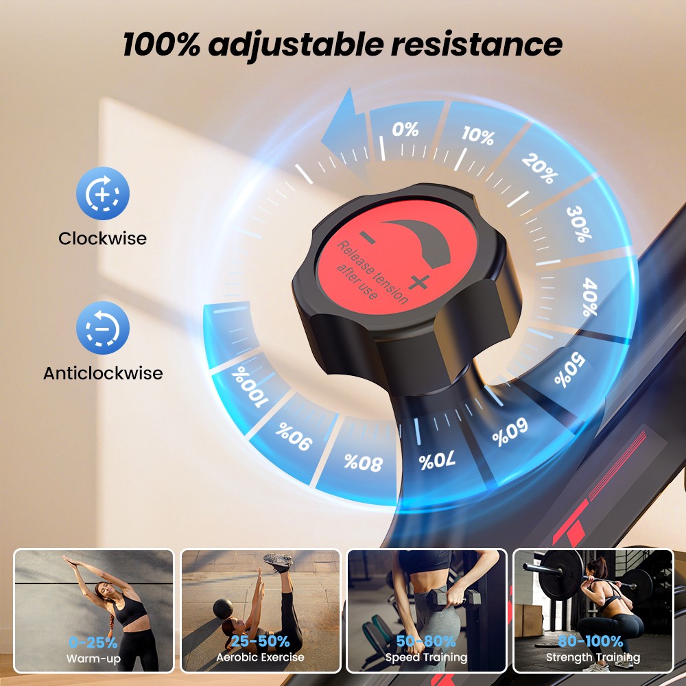 Formill QK101 Indoor Exercise Bike, Silent Belt Drive, Adjustable Resistance, LCD Display, Max Load 120kg, Family Fitness