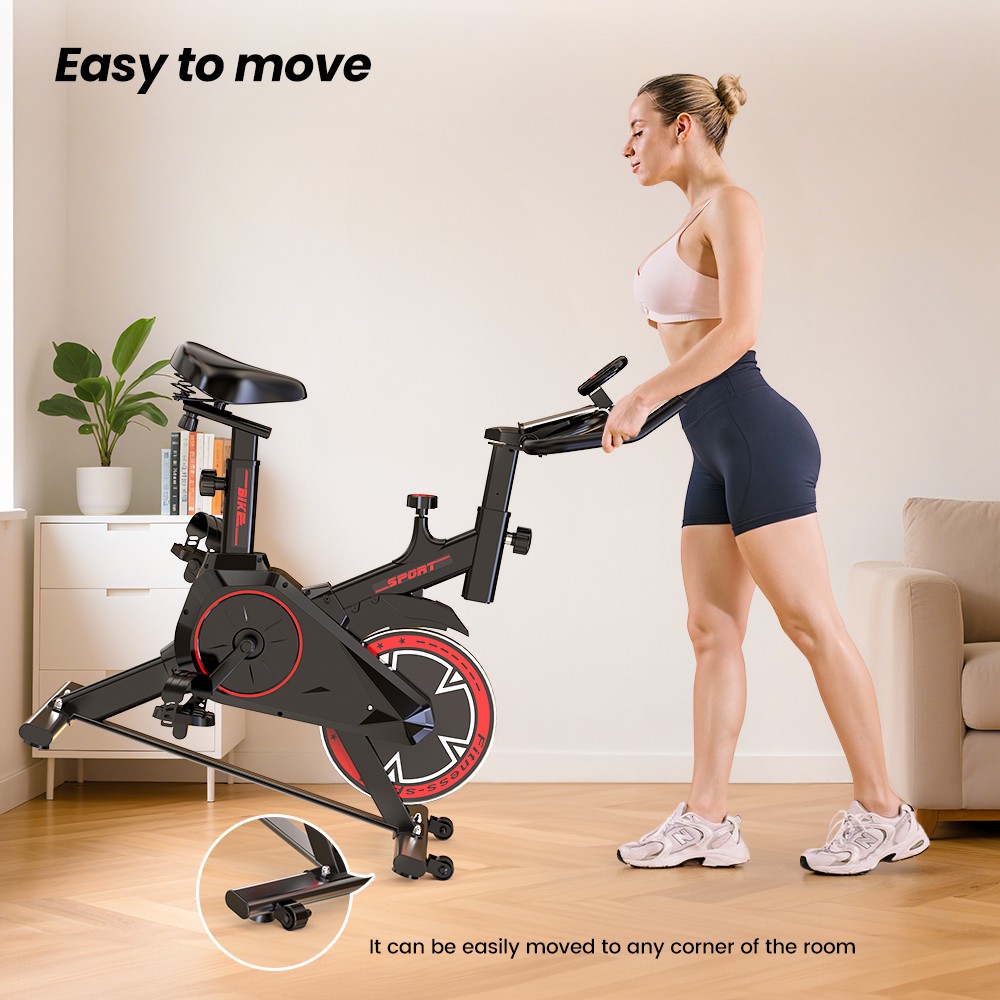 Formill QK101 Indoor Exercise Bike, Silent Belt Drive, Adjustable Resistance, LCD Display, Max Load 120kg, Family Fitness