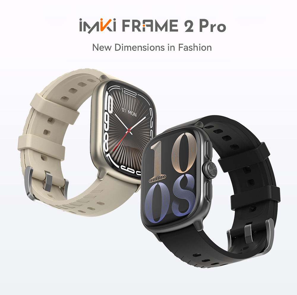 IMIKI Frame 2 Pro okos&oacute;ra, 2,01 h&uuml;velykes AMOLED kijelző, 24 &oacute;r&aacute;s eg&eacute;szs&eacute;gfigyel&eacute;s, alv&aacute;sfigyel&eacute;s, 6 helymeghat&aacute;roz&oacute; rendszer, ak&aacute;r 15 napos akkumul&aacute;tor-&eacute;lettartam, 5 ATM v&iacute;z&aacute;ll&oacute;s&aacute;g - fekete