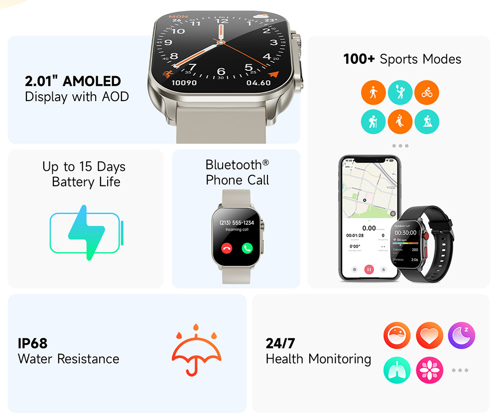 IMIKI Frame 2 Smartwatch, 2.01