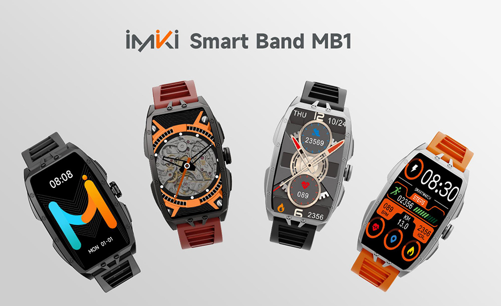 IMIKI MB1 Smartwatch, 1.64 inch AMOLED Screen, Bluetooth Calling, 100+ Sports Modes, 150+ Watch Faces, Health & Sleep Monitoring, 1 ATM Water Resistance - Silver