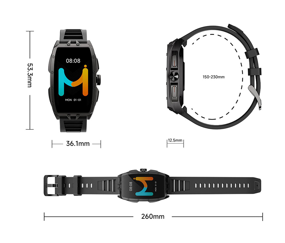 IMIKI MB1 Smartwatch, 1.64 inch AMOLED Screen, Bluetooth Calling, 100+ Sports Modes, 150+ Watch Faces, Health & Sleep Monitoring, 1 ATM Water Resistance - Silver