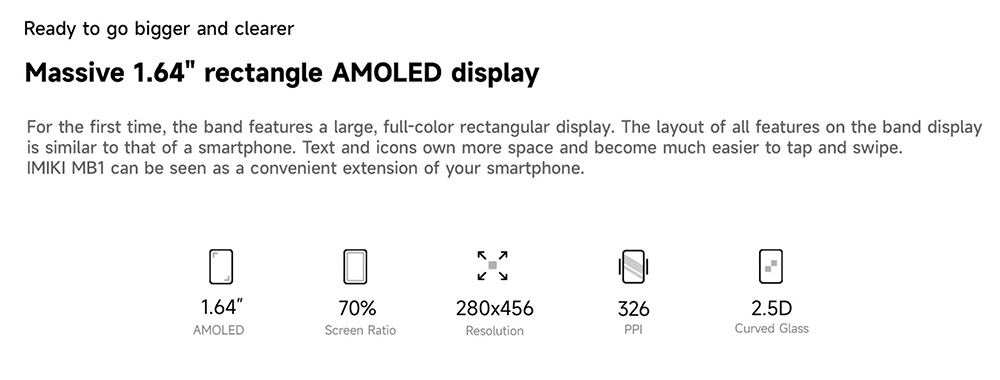 IMIKI MB1 Smartwatch, 1.64 inch AMOLED Screen, Bluetooth Calling, 100+ Sports Modes, 150+ Watch Faces, Health & Sleep Monitoring, 1 ATM Water Resistance - Silver