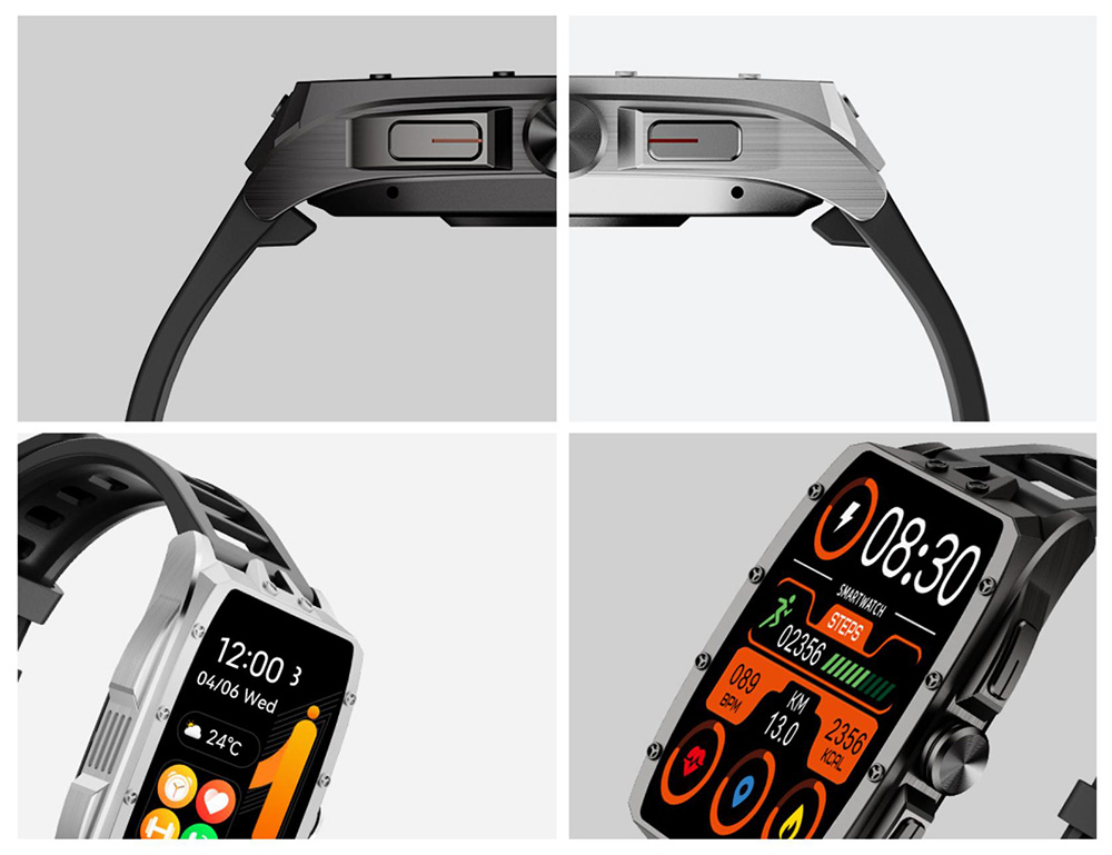 IMIKI MB1 Smartwatch, 1.64 inch AMOLED Screen, Bluetooth Calling, 100+ Sports Modes, 150+ Watch Faces, Health & Sleep Monitoring, 1 ATM Water Resistance - Silver