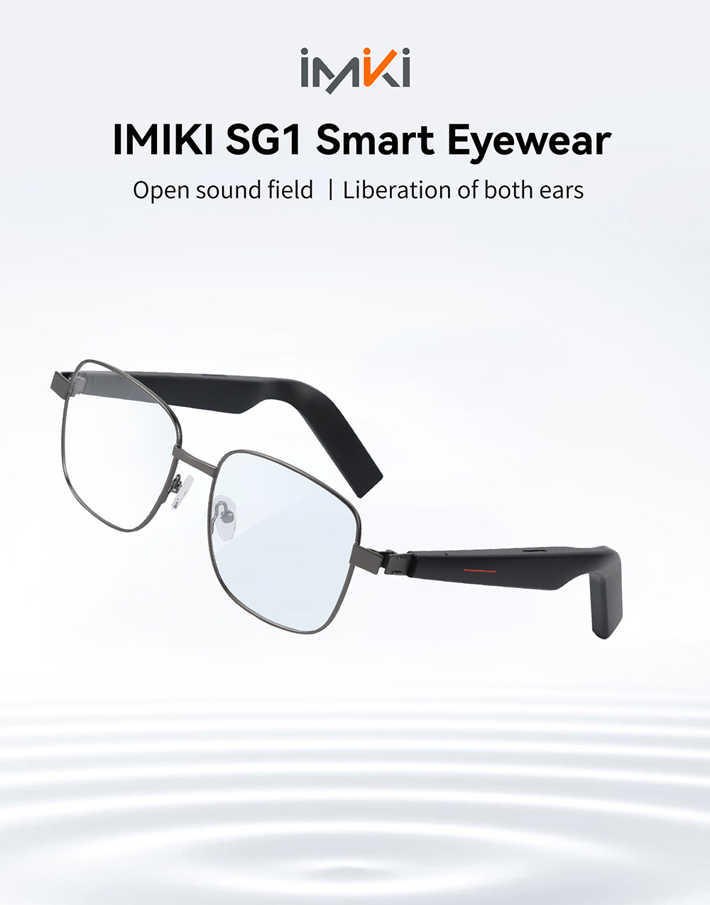IMIKI SG1 Smart Bluetooth Audio Glasses, Call Noise Reduction, Intelligent Touch Control