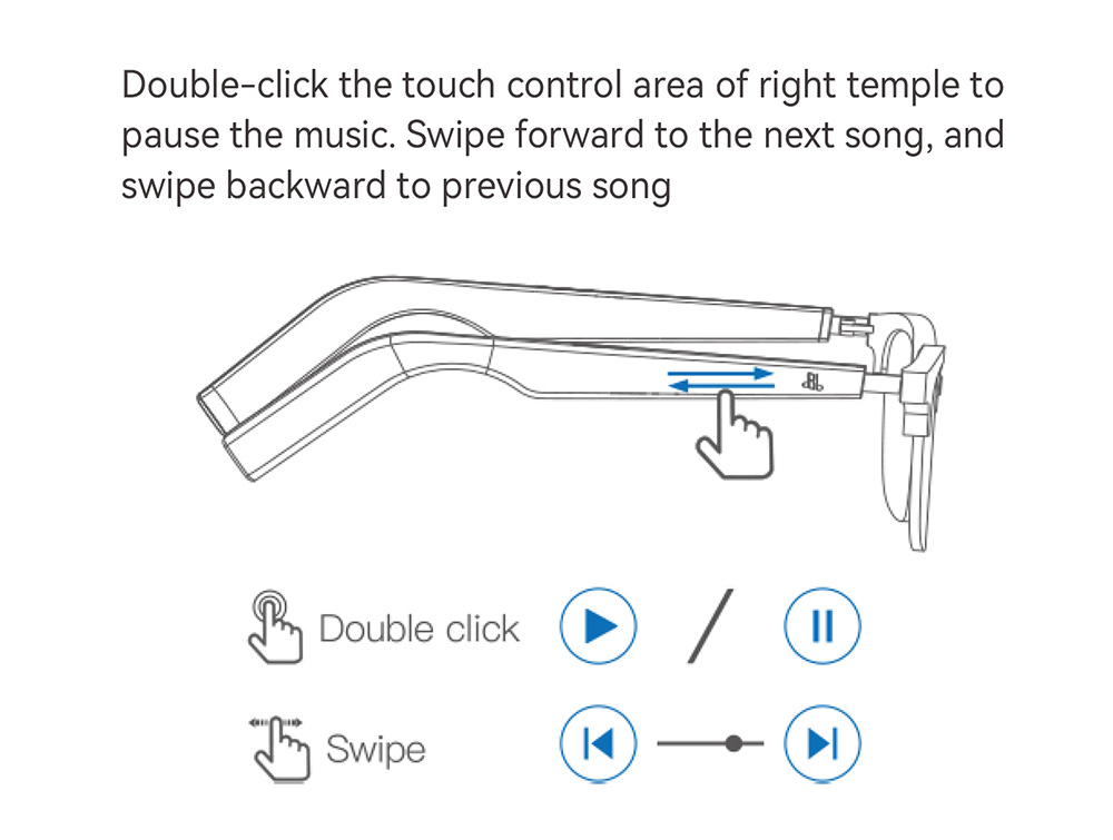 IMIKI SG1 Smart Bluetooth Audio Glasses, Call Noise Reduction, Intelligent Touch Control