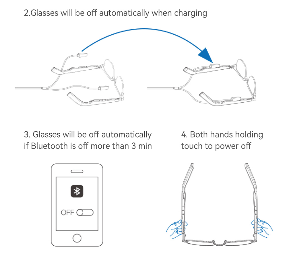 IMIKI SG1 Smart Bluetooth Audio Glasses, Call Noise Reduction, Intelligent Touch Control