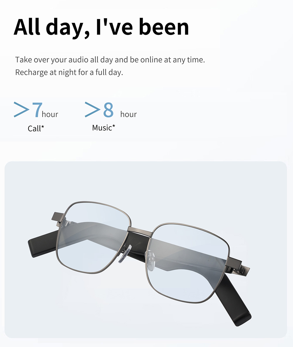 IMIKI SG1 Smart Bluetooth Audio Glasses, Call Noise Reduction, Intelligent Touch Control