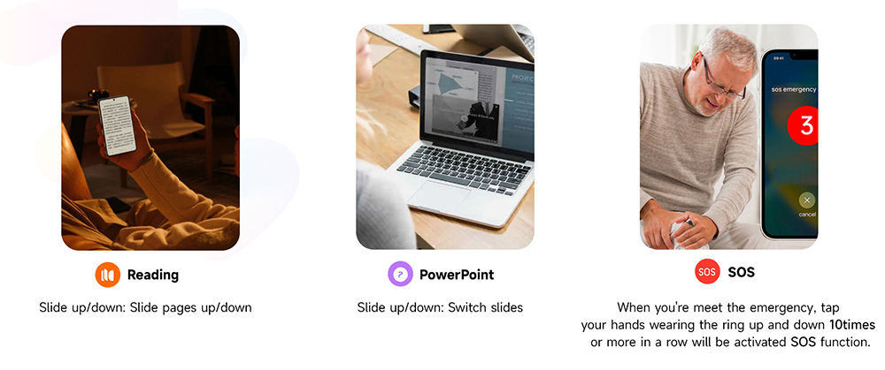 IMIKI Smart Ring 2, 5ATM Waterproof, Sleep Monitoring, Touch Control - 12#, Diameter 21.7mm, Circumference 68mm