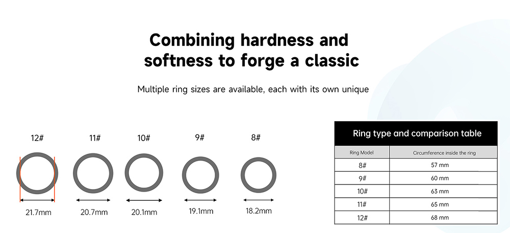 IMIKI Smart Ring 2, 5ATM Waterproof, Sleep Monitoring, Touch Control - 12#, Diameter 21.7mm, Circumference 68mm