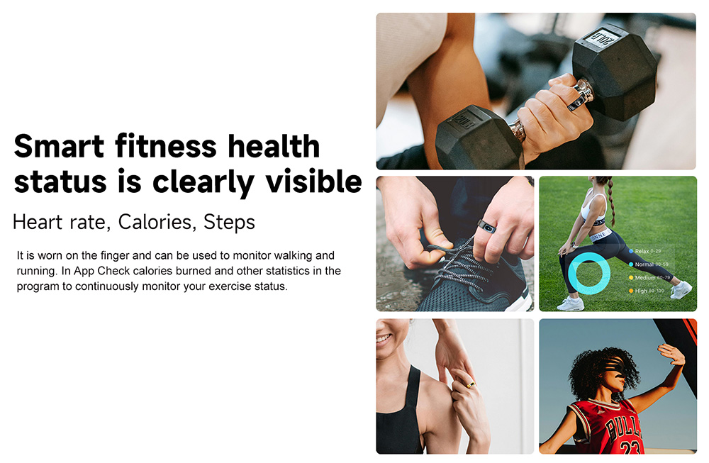 IMIKI Smart Ring, Health & Sleep Monitoring, Smart Touch Control, 5ATM Waterproof, 5-7 Days Battery Life - 11# (Inside Diameter 20.9mm), Silver