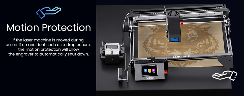 LONGER RAY5 40W Laser Engraver, 24000mm/min Speed, 0.10&times;0.15mm Laser Spot, Working Area 385&times;385mm, 8-Diode with FAC, One-Pass Cut 20mm Basswood/0.15mm Stainless Steel