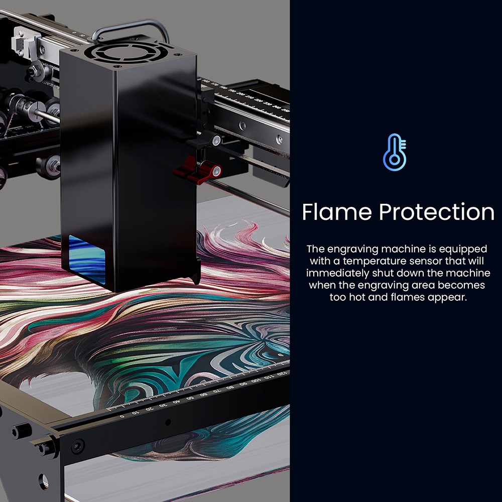 LONGER RAY5 40W Laser Engraver, 24000mm/min Speed, 0.10&times;0.15mm Laser Spot, Working Area 385&times;385mm, 8-Diode with FAC, One-Pass Cut 20mm Basswood/0.15mm Stainless Steel