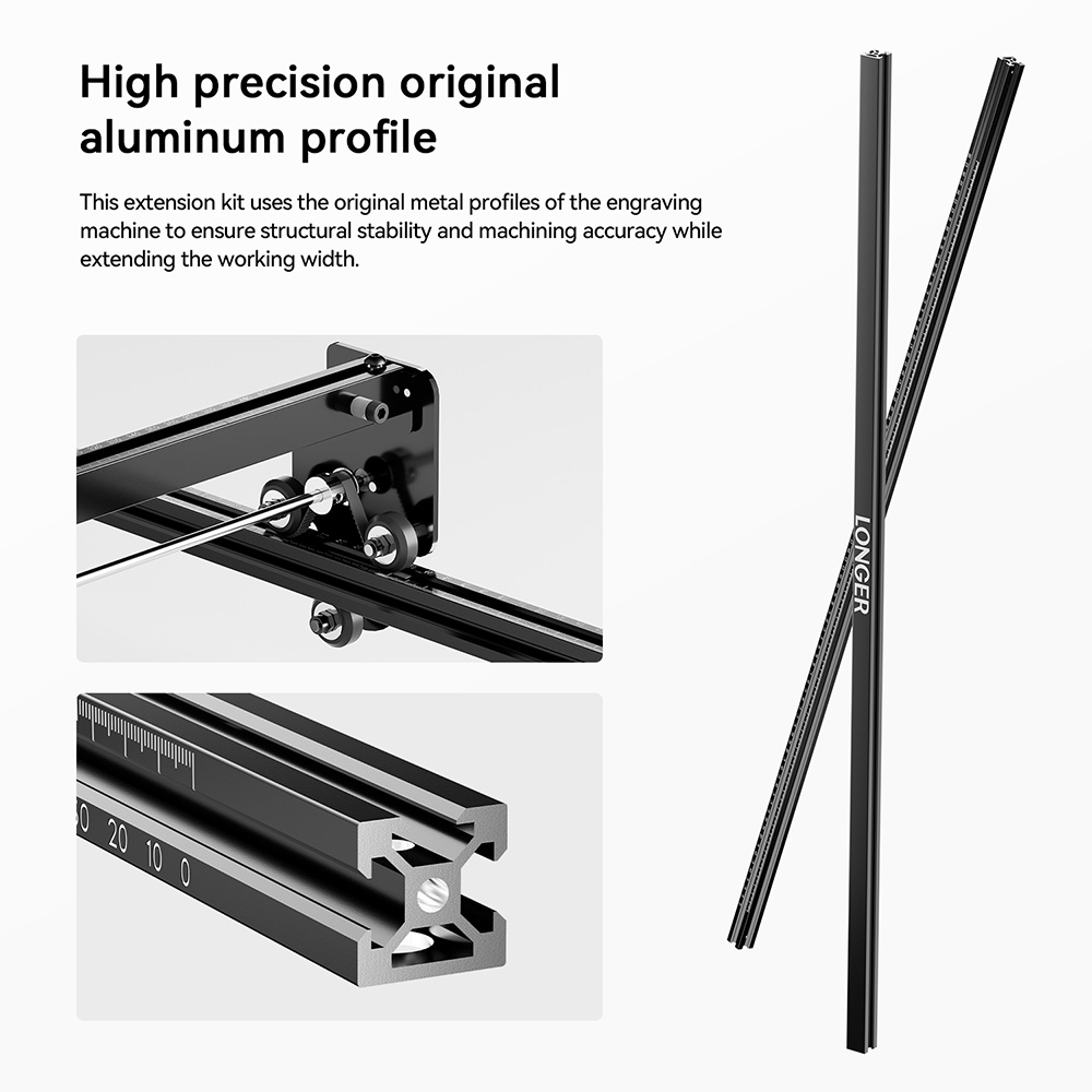 LONGER RAY5 Series Laser Engraver XY Axis Extension Kit, Expand Work Area, High Precision, Stable & Plug-and-Play