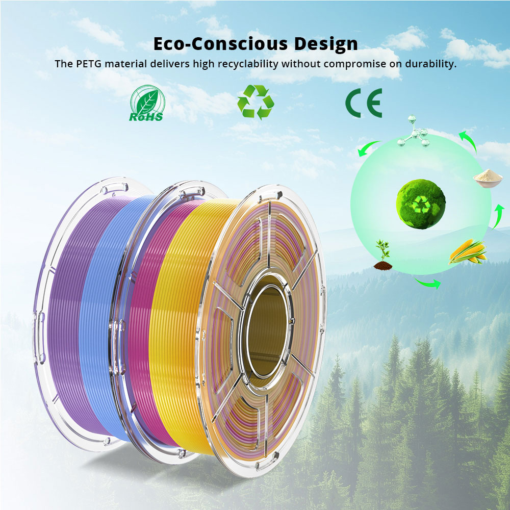 Mecpow nagysebességű PETG filament, 1 kg - kék-lila