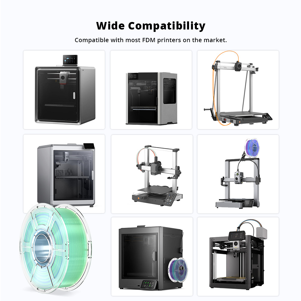 Mecpow Filament PETG haute vitesse, 1kg - Bleu-Blanc-Orange