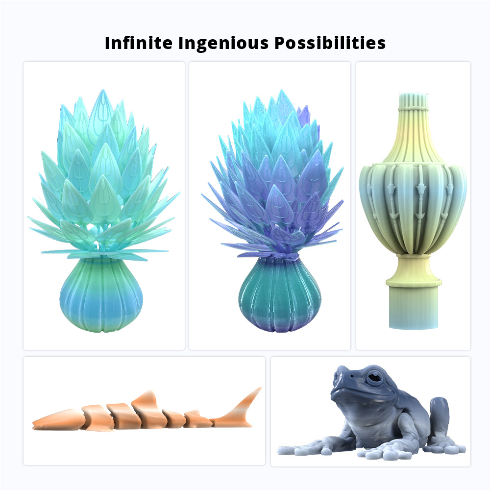 Mecpow Hochgeschwindigkeits PETG Filament, 1kg - Blau-Wei&szlig;-Orange