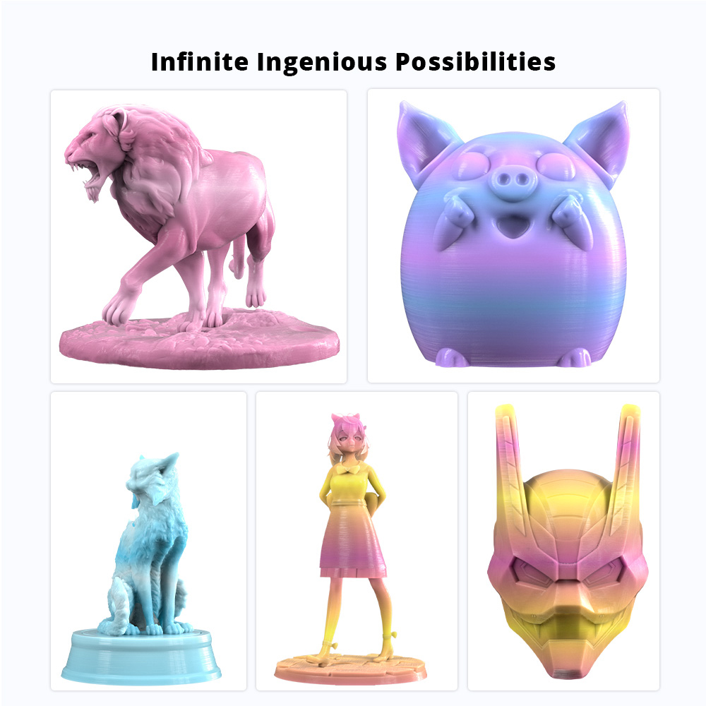 Mecpow Hochgeschwindigkeits PETG Filament, 1kg - Pink-Gelb