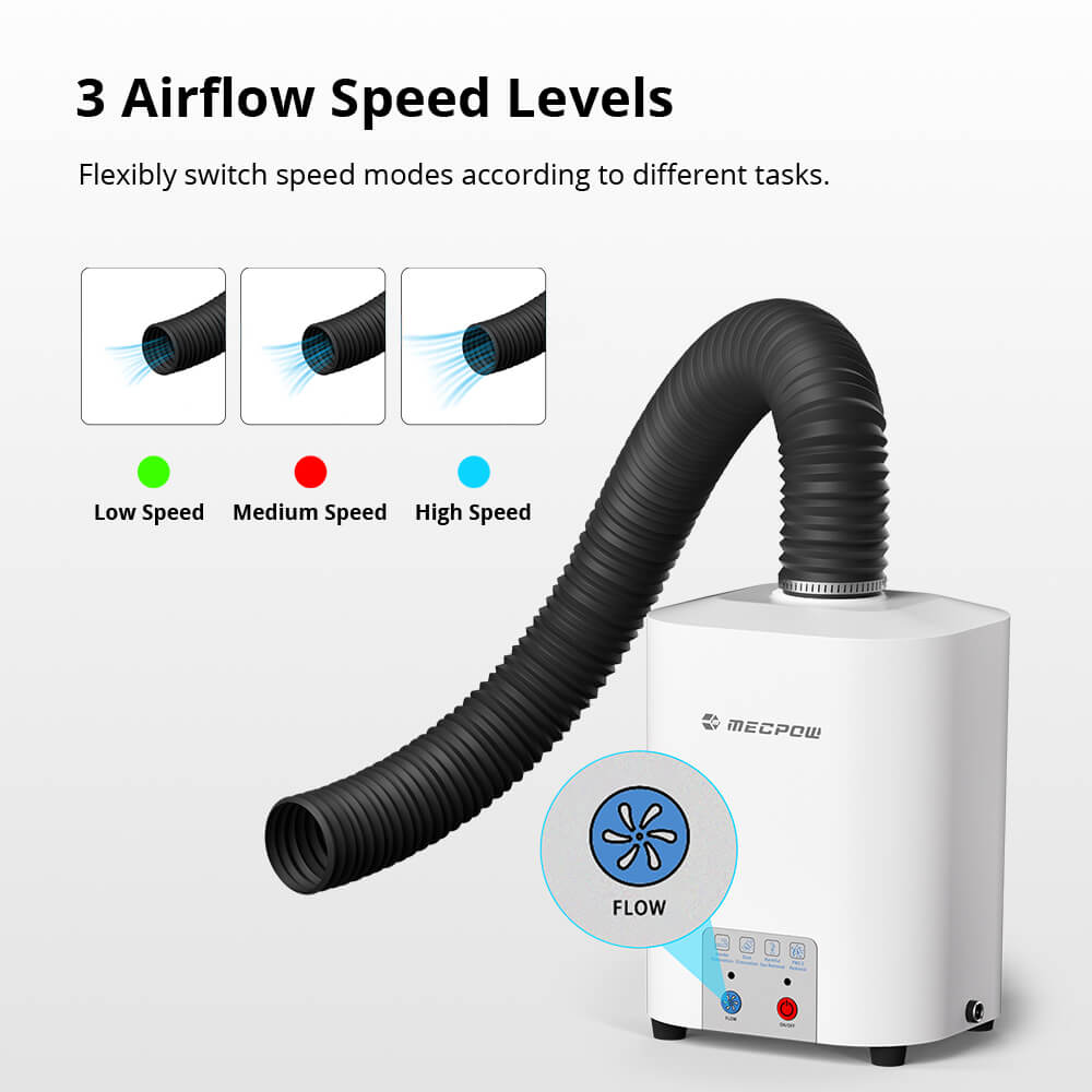 Mecpow P50 Fume Extractor, 128 m³/h Air Flow
