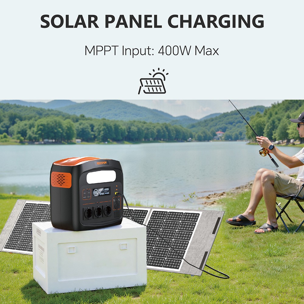 NECESPOW N1200 Hordozhat&oacute; Erőmű, 1102,5 Wh LiFePO4 Akkumul&aacute;tor, 3 db 1500W AC Aljzat (3000 W Cs&uacute;cs), 50Hz Tiszta Szinuszhull&aacute;m&uacute; Napelemes Gener&aacute;tor K&uuml;lt&eacute;ri Kempingez&eacute;shez, Otthoni Tartal&eacute;kell&aacute;t&aacute;shoz &eacute;s V&eacute;szhelyzeti Haszn&aacute;lathoz