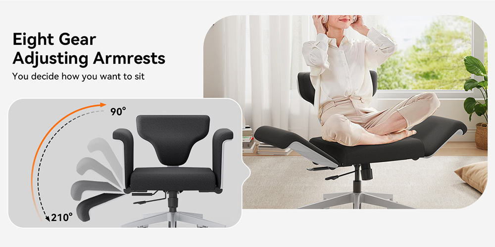 Newtral FF-DG Freedom-X Multi-Posture-Stuhl mit Armlehne, Dunkelgrau