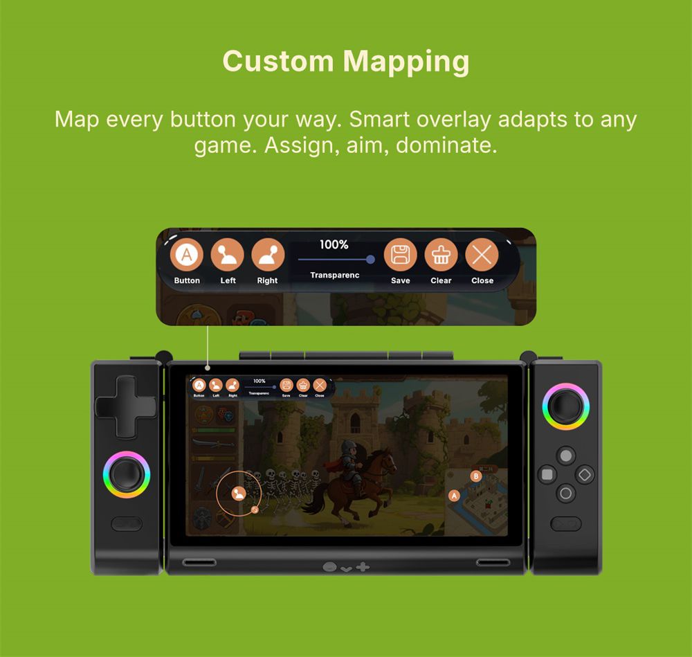 One Netbook ONEXSUGAR Sugar 1 Convertible Dual-screen Handheld Console, 6.01& 3.92 inch OLED Screen, Snapdragon G3 Gen 3, Android 14, 16GB RAM 512GB Storage, Hall Effect Joysticks, RGB Lights, 5600mAh Battery, WiFi 7 Bluetooth 5.3 - Black