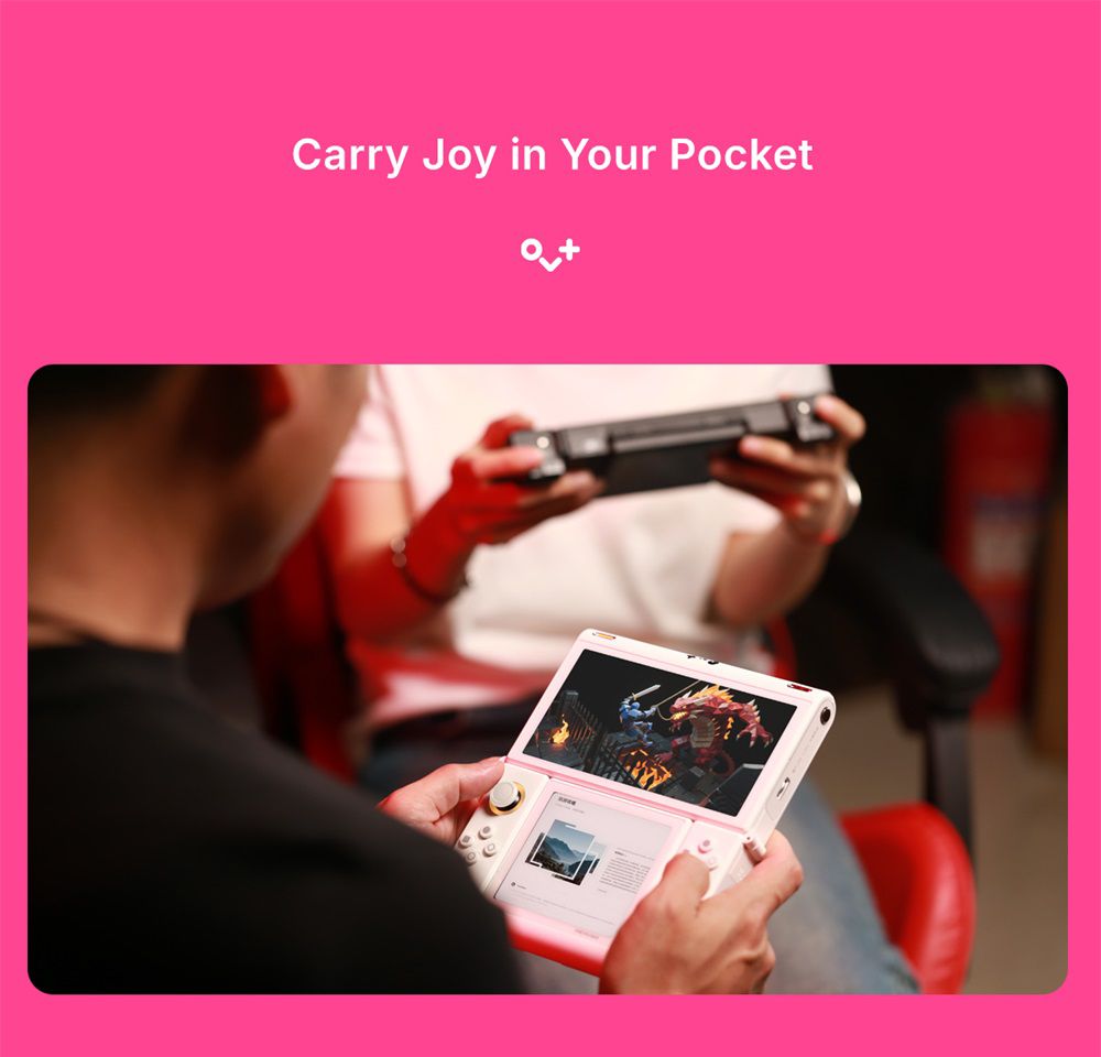 One Netbook ONEXSUGAR Sugar 1 Convertible Dual-screen Handheld Console, 6.01& 3.92 inch OLED Screen, Snapdragon G3 Gen 3, Android 14, 16GB RAM 512GB Storage, Hall Effect Joysticks, RGB Lights, 5600mAh Battery, WiFi 7 Bluetooth 5.3 - Black