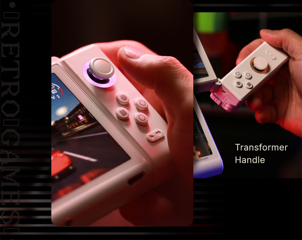 One Netbook ONEXSUGAR Sugar 1 Convertible Dual-screen Handheld Console, 6.01& 3.92 inch OLED Screen, Snapdragon G3 Gen 3, Android 14, 16GB RAM 512GB Storage, Hall Effect Joysticks, RGB Lights, 5600mAh Battery, WiFi 7 Bluetooth 5.3 - White