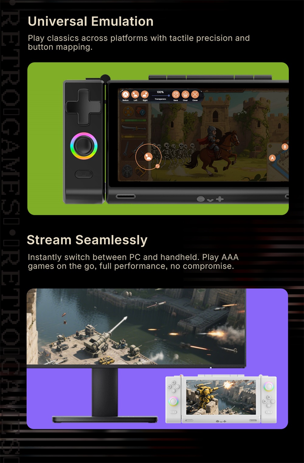 One Netbook ONEXSUGAR Sugar 1 Convertible Dual-screen Handheld Console, 6.01& 3.92 inch OLED Screen, Snapdragon G3 Gen 3, Android 14, 16GB RAM 512GB Storage, Hall Effect Joysticks, RGB Lights, 5600mAh Battery, WiFi 7 Bluetooth 5.3 - White