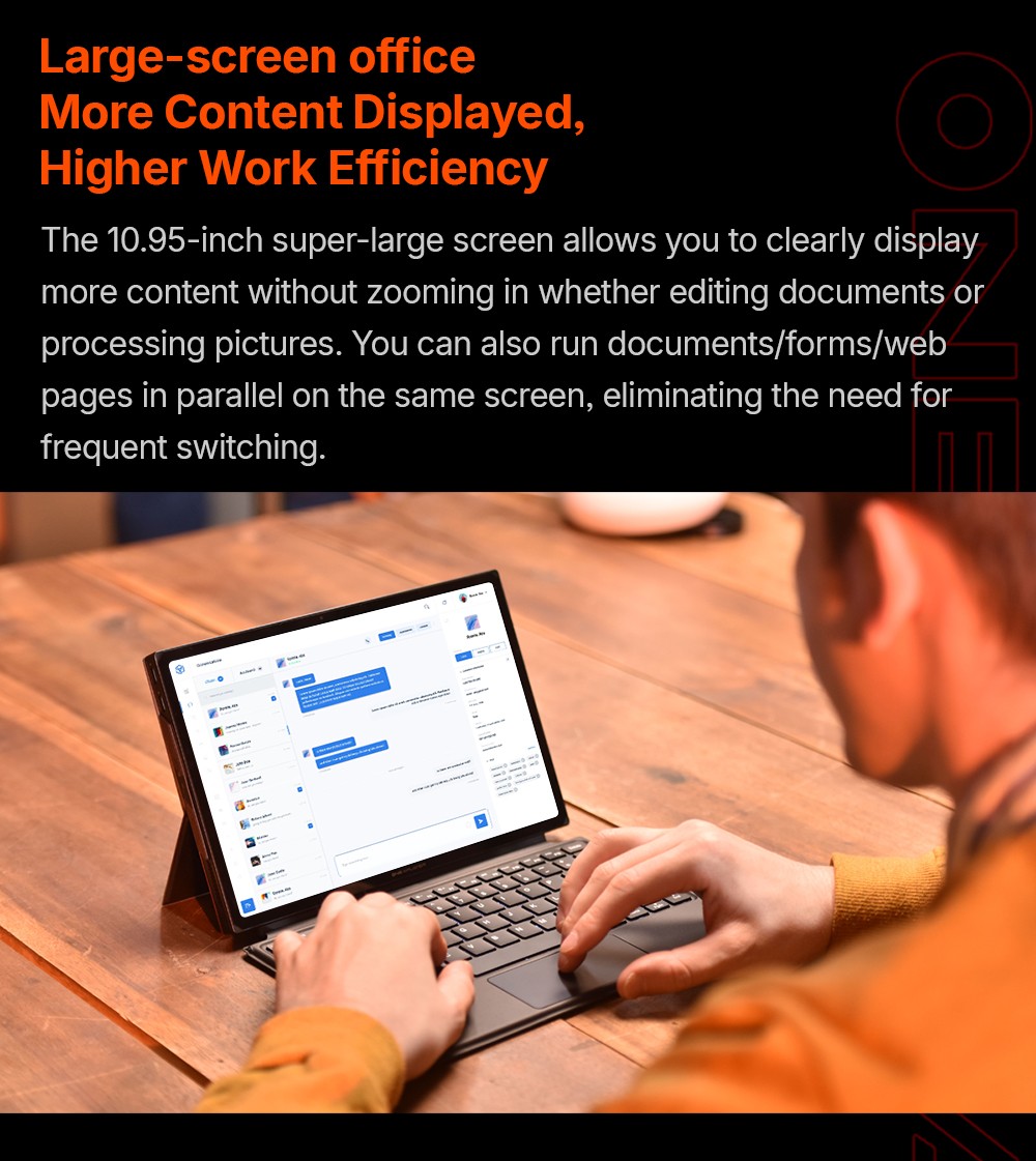 One Netbook OneXPlayer X1 Air Portable 3-in-1 Gaming PC, Intel Core Ultra 7 258V 8 Cores Max 4.8GHz, 10.95 inch 2560*1600 120Hz Screen, 32GB LPDDR5X RAM 1TB SSD, Facial & Fingerprint Unlock, 2*USB4.0, 1*USB3.2, 1*TF Card, 1*Mini SSD Slot - EU Plug