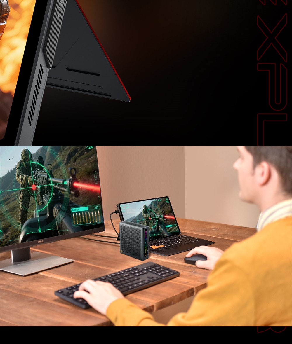 One Netbook OneXPlayer X1 Air Portable 3-in-1 Gaming PC, Intel Core Ultra 7 258V 8 Cores Max 4.8GHz, 10.95 inch 2560*1600 120Hz Screen, 32GB LPDDR5X RAM 1TB SSD, Facial & Fingerprint Unlock, 2*USB4.0, 1*USB3.2, 1*TF Card, 1*Mini SSD Slot - EU Plug