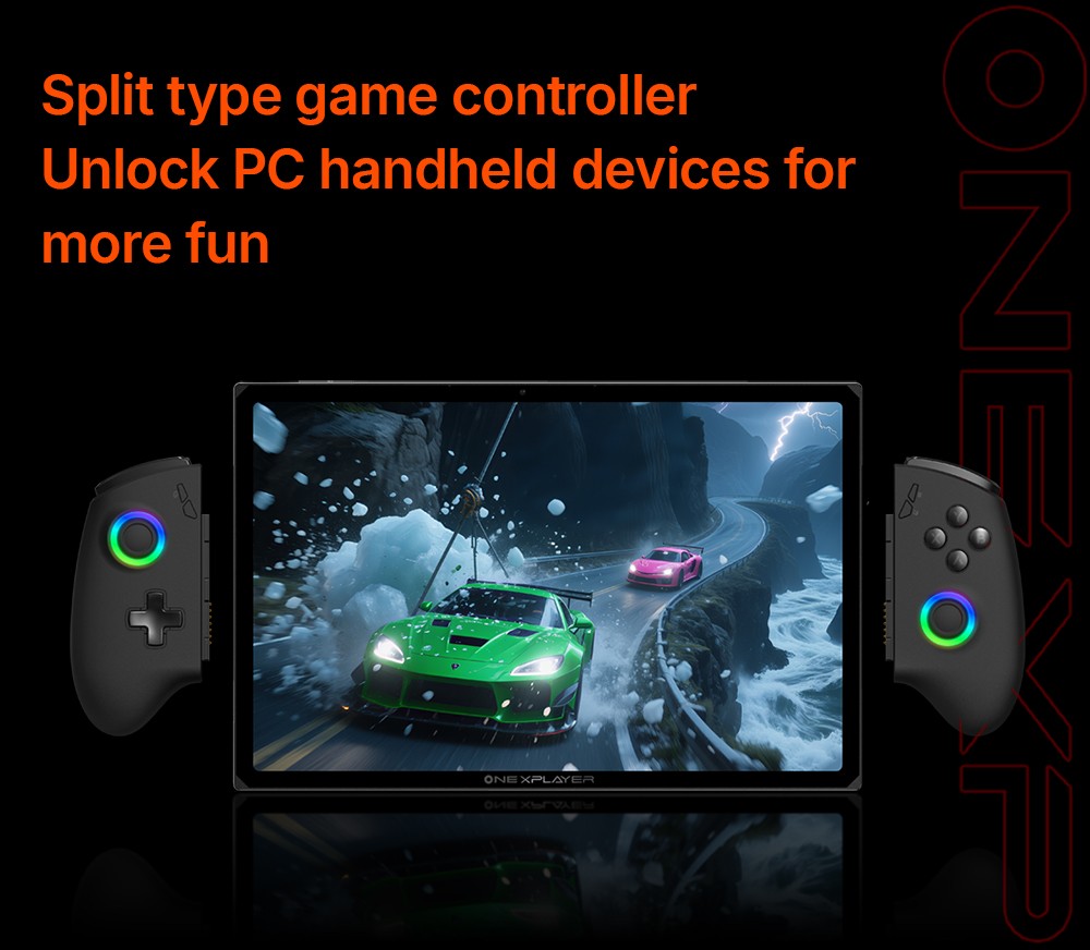 One Netbook OneXPlayer X1 Air Portable 3-in-1 Gaming PC, Intel Core Ultra 7 258V 8 Cores Max 4.8GHz, 10.95 inch 2560*1600 120Hz Screen, 32GB LPDDR5X RAM 1TB SSD, Facial & Fingerprint Unlock, 2*USB4.0, 1*USB3.2, 1*TF Card, 1*Mini SSD Slot - EU Plug