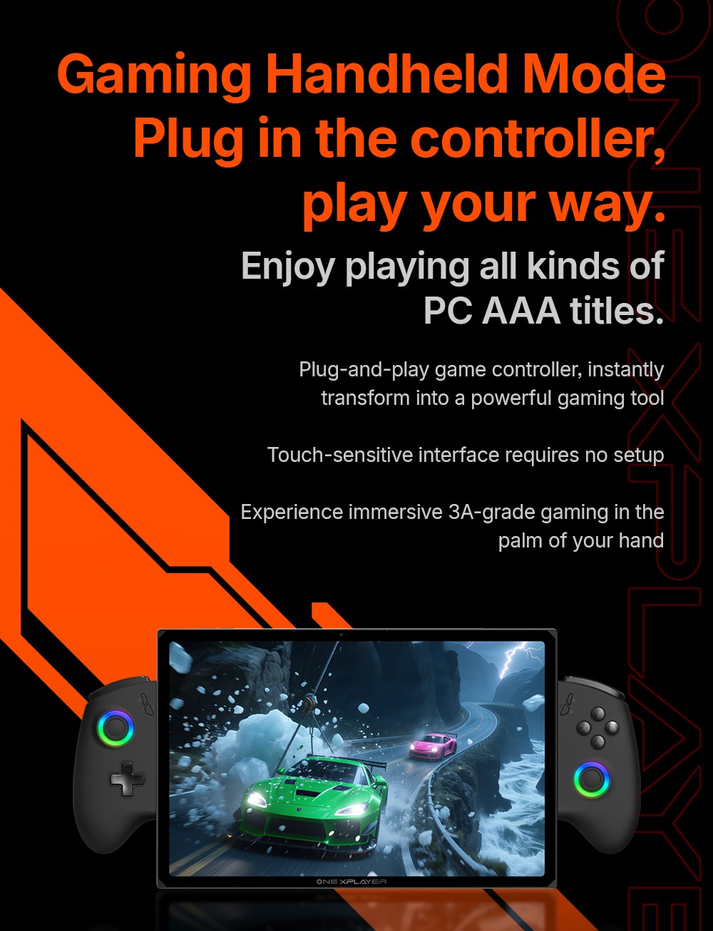 One Netbook OneXPlayer X1 Air Portable 3-in-1 Gaming PC, Intel Core Ultra 7 258V 8 Cores Max 4.8GHz, 10.95 inch 2560*1600 120Hz Screen, 32GB LPDDR5X RAM 1TB SSD, Facial & Fingerprint Unlock, 2*USB4.0, 1*USB3.2, 1*TF Card, 1*Mini SSD Slot - EU Plug