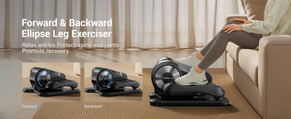 BOBORE KF5 Eliptický stroj pod stôl, eliptický stroj na cvičenie nôh pre seniorov, tichý &; prenosný elektrický cvičebný stroj so sediacou elipsou s diaľkovým ovládaním, 12 rýchlostí &; funkcia stlmenia, manuálny &; automatický režim