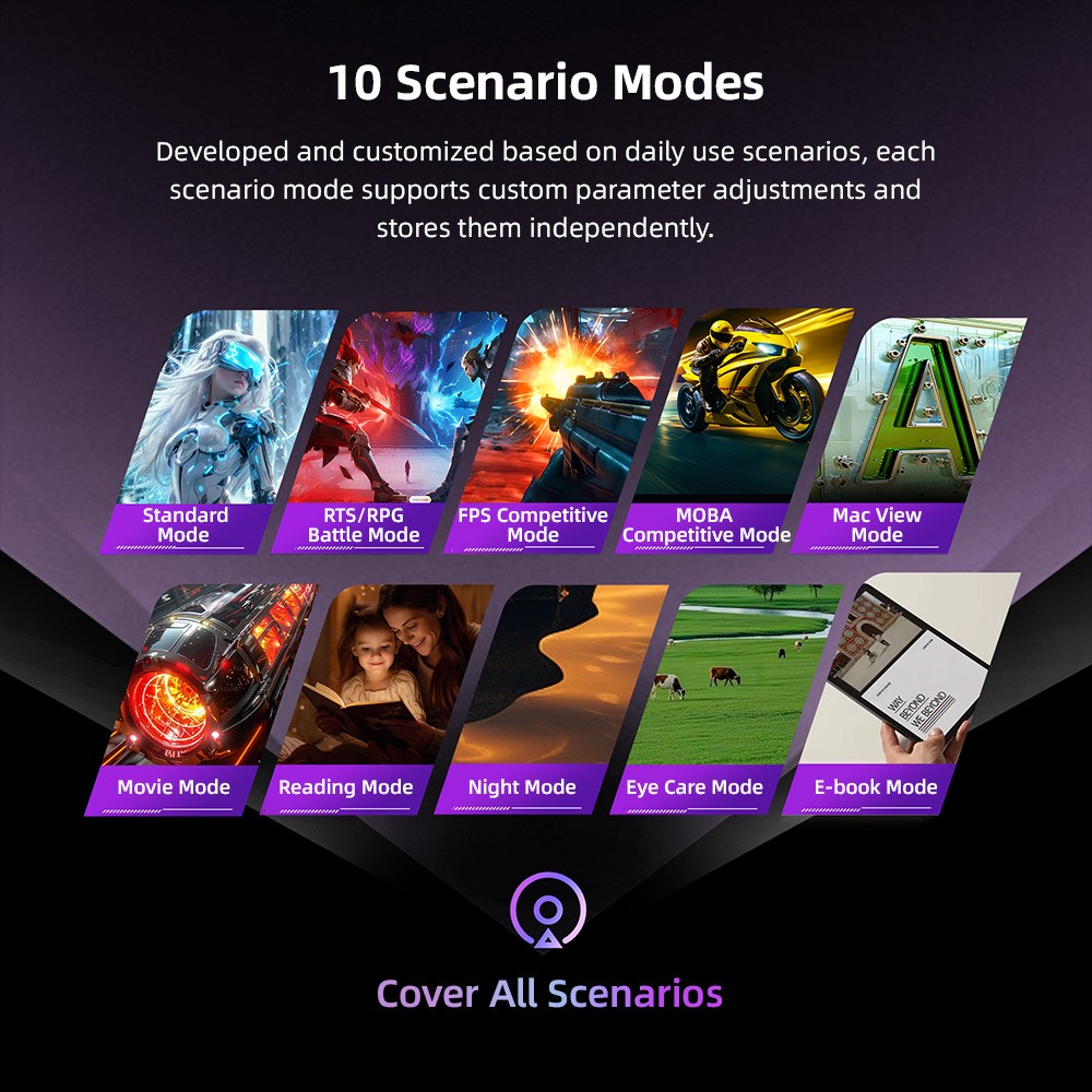 TITAN ARMY C24A1H Gaming Monitor, 23.6 inch 1500R Curved VA Screen, 1920*1080, 240Hz Refresh Rate, Dynamic OD, FreeSync, HDR10, 10 Scenario Modes, 96% sRGB, Game+, 1*HDMI 2.0, 1*DP1.2, 1*Audio, Low Blue Light