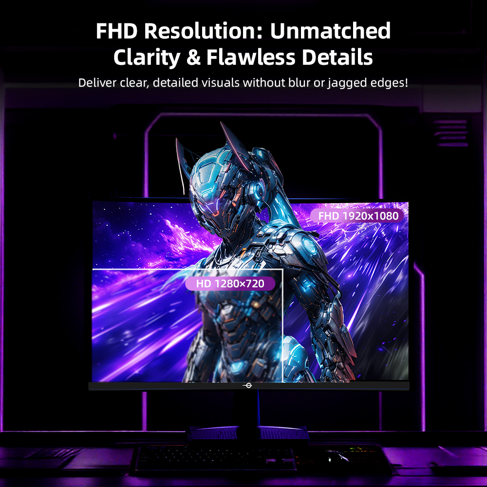 TITAN ARMY C24A1H Gaming Monitor, 23.6 inch 1500R Curved VA Screen, 1920*1080, 240Hz Refresh Rate, Dynamic OD, FreeSync, HDR10, 10 Scenario Modes, 96% sRGB, Game+, 1*HDMI 2.0, 1*DP1.2, 1*Audio, Low Blue Light