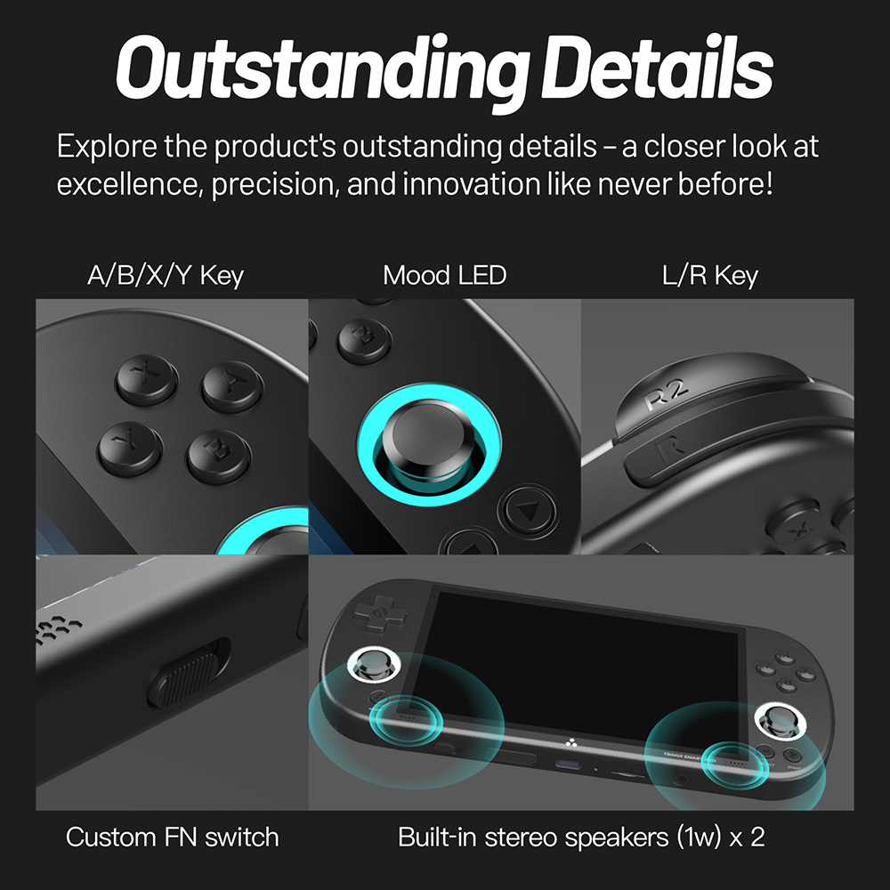 TRIMUI Smart Pro Handheld-Spielkonsole, 4,96-Zoll-IPS-Bildschirm, Linux-Betriebssystem, 1GB RAM, 8GB Speicher, 128GB TF-Karte, 5 Stunden Spielzeit - Wei&szlig;