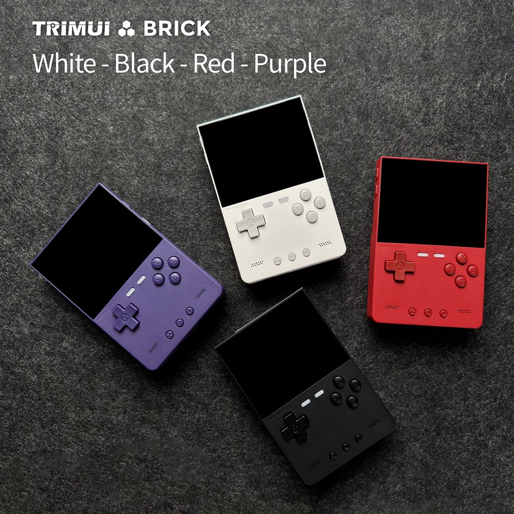 Trimui Brick Handheld-Spielkonsole, 64GB TF-Karte, 3,2-Zoll 1024*768 IPS-Bildschirm, 8GB eMMC-Speicher, 5 Stunden Akkulaufzeit, Typ-C Schnellladung - Schwarz