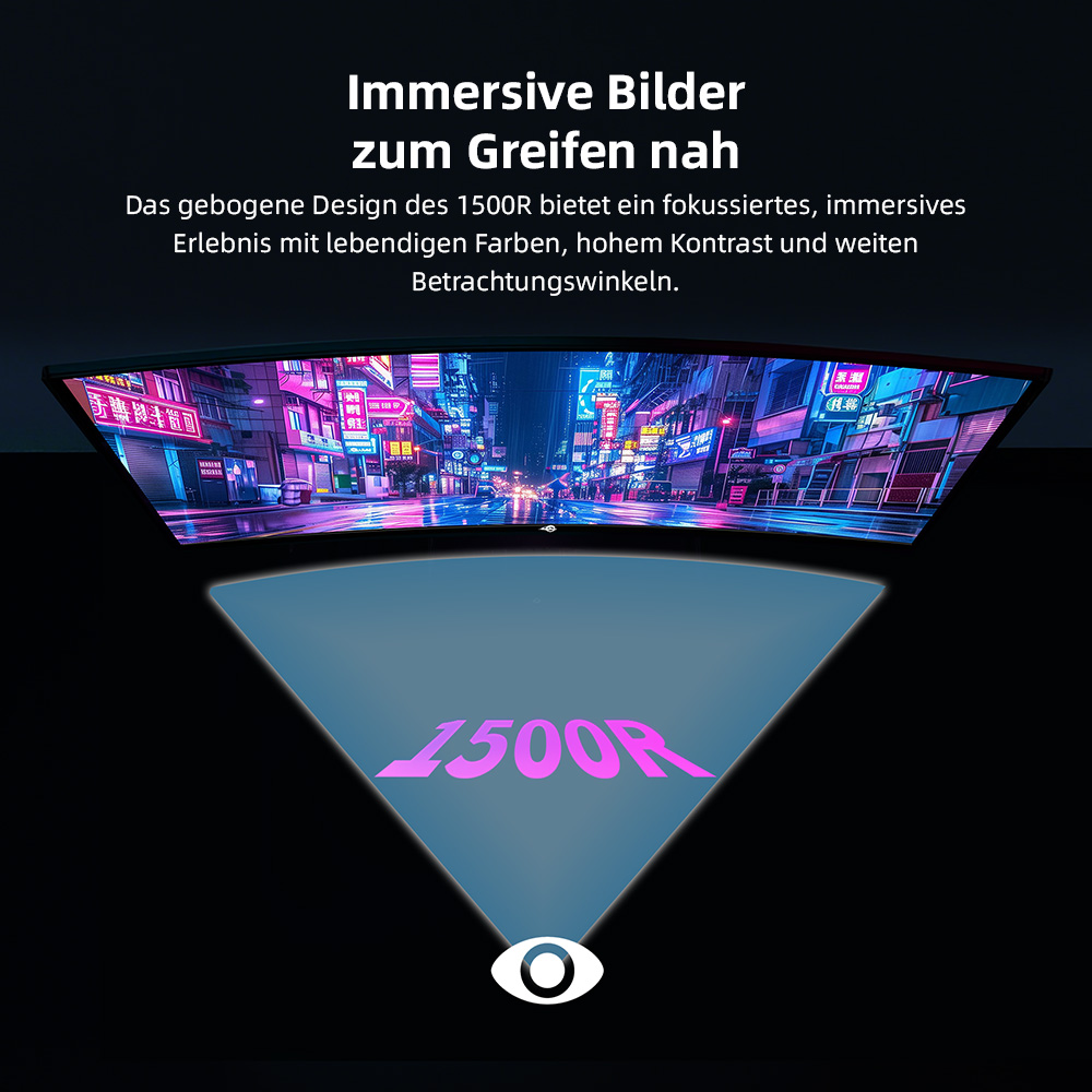 TITAN ARMY C24A1H Gaming-Monitor, 23,6 Zoll 1500R Curved VA-Bildschirm, 1920 x 1080, 240 Hz Bildwiederholfrequenz, Dynamic OD, FreeSync, HDR10, 10 Szenario-Modi, 96 % sRGB, Game+, 1 * HDMI 2.0, 1 * DP1.2, 1 * Audio, Low Blue Light