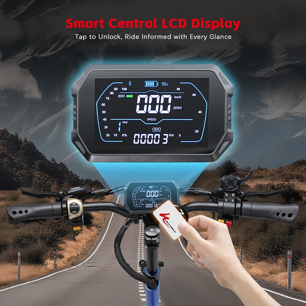 Halo Knight T108 Electric Scooter 10 inch Road Tire Dual 1000W Motor 65km/h Max Speed 52V 28.8Ah Battery 60km Max Range 150kg max load Hydraulic Brake IPX4 Waterproof - Black