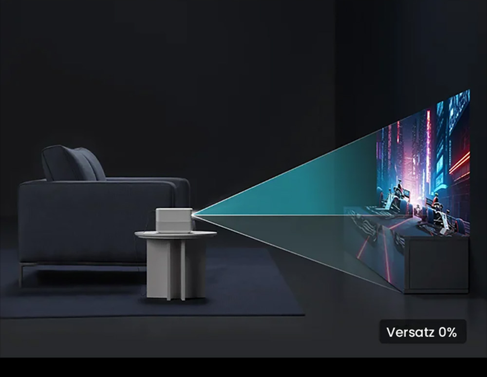 Ultimea Poseidon E100 Projektor, 1800 ANSI, natives 1080P, 4K-Dekodierung, Autofokus & 6D Auto Keystone, aktives 3D-Bild, 10W*2 Lautsprecher, Google TV