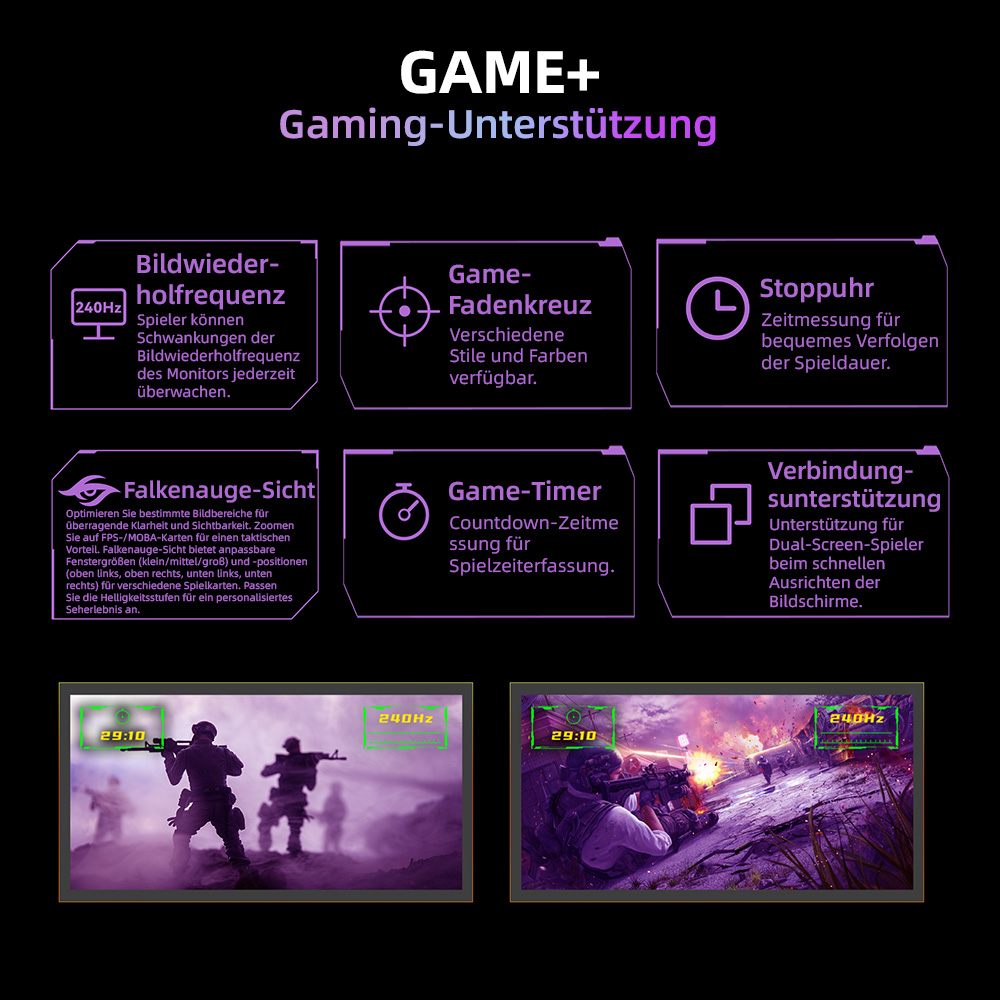 TITAN ARMY C24A1H Gaming-Monitor, 23,6 Zoll 1500R Curved VA-Bildschirm, 1920 x 1080, 240 Hz Bildwiederholfrequenz, Dynamic OD, FreeSync, HDR10, 10 Szenario-Modi, 96 % sRGB, Game+, 1 * HDMI 2.0, 1 * DP1.2, 1 * Audio, Low Blue Light