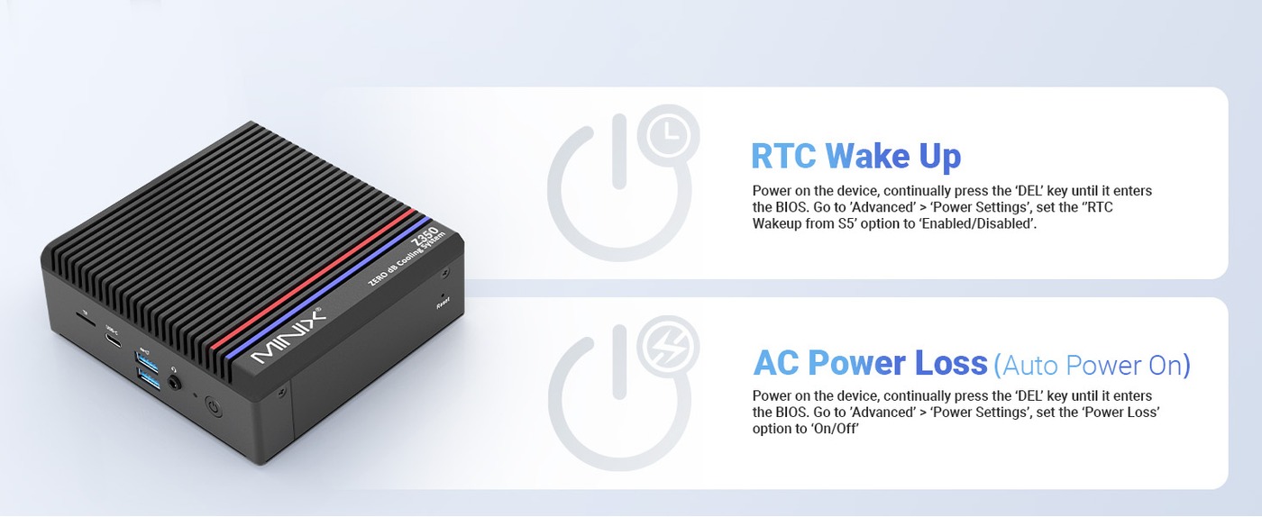 MINIX NEO Z350-0dB Mini PC, Intel Core i3 - N350 8 magos, max. 3,9 GHz, 16 GB RAM, 512 GB SSD, 2*HDMI dupla k&eacute;pernyős kijelző, 2*USB-A 3.2, 1*USB-C 3.2, 2*USB2.0, 1*TF k&aacute;rtyahely, 1*2.5G RJ45, EU/UK/US csatlakoz&oacute;